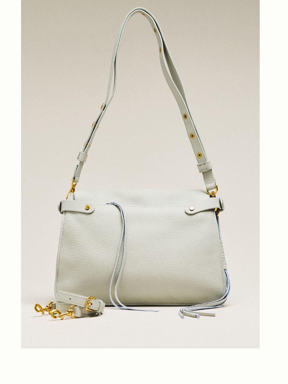 NEW By Anthropologie Porter Leather Bag in Light Grey - Picture 2 of 8